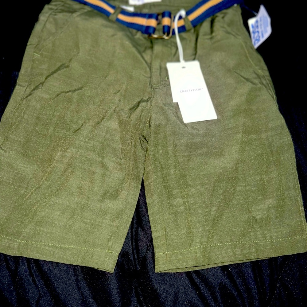Boys Olive green linen Shorts size 12